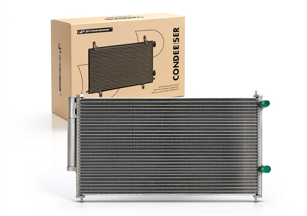 A-Premium AC condenser kit installed in a Toyota Corolla engine bay