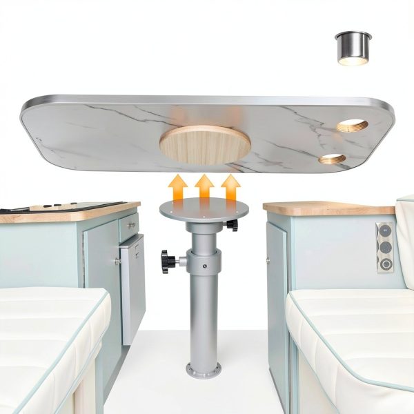 RV Table HWHongRV Dining with Engineered Wood Top White 31 Inch-4