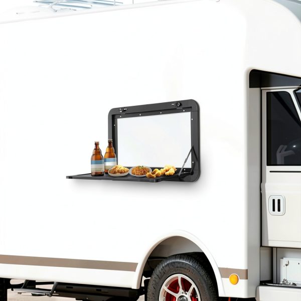Ongniong Foldable RV Dinette Table Black Aluminum 31.5x17.7in-3