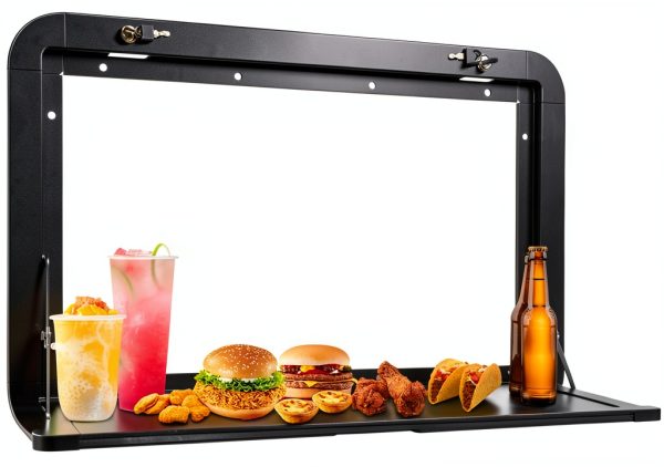ZUANYAN RV Foldable Table Black Aluminum 31.5" x 17.72" Outdoor-0
