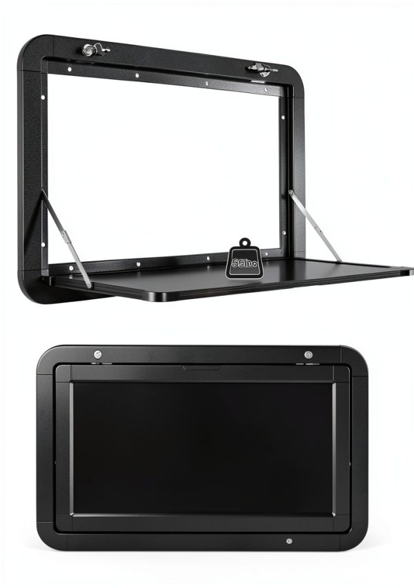 ZUANYAN RV Foldable Table Black Aluminum 31.5" x 17.72" Outdoor-2