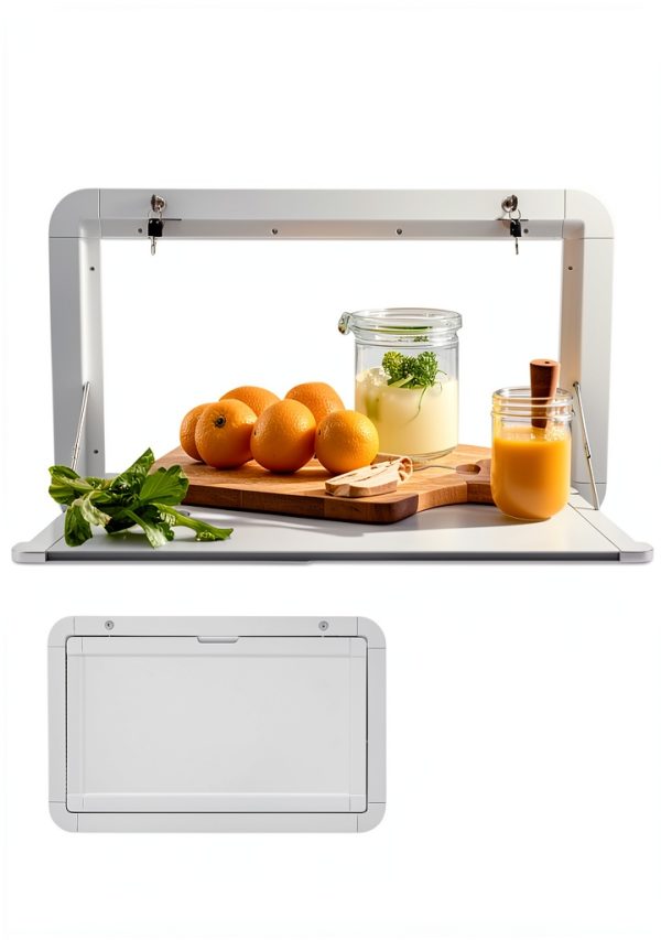 Venionwa Wall Mounted RV Folding Table White Aluminum 31.5" x 17.7"-1