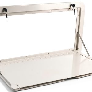 Venionwa Wall Mounted RV Folding Table White Aluminum 31.5" x 17.7"-0