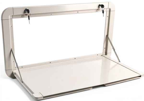 Venionwa Wall Mounted RV Folding Table White Aluminum 31.5" x 17.7"-0