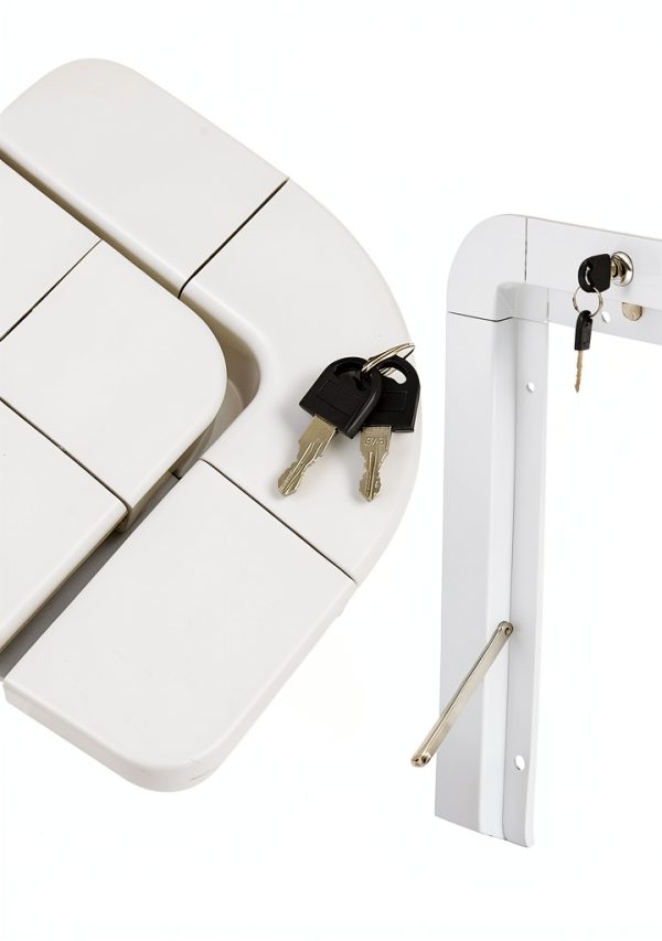 Venionwa Wall Mounted RV Folding Table White Aluminum 31.5" x 17.7"-6