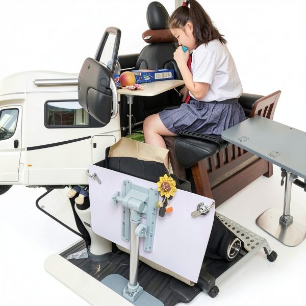HIYOUGO Foldable Tray Table Black 60x30cm RV Desk Height Adjustable-5