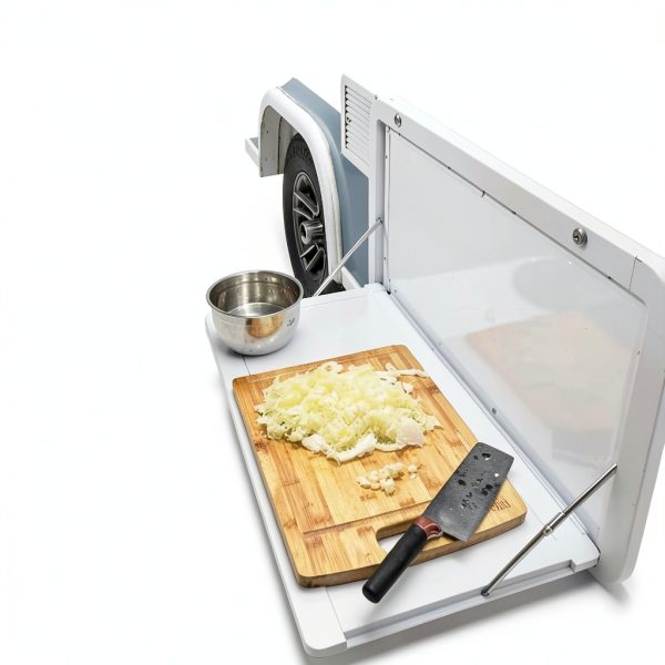 BENTFL Folding RV Table White 31.5 x 17.7 in Aluminum Dining-4