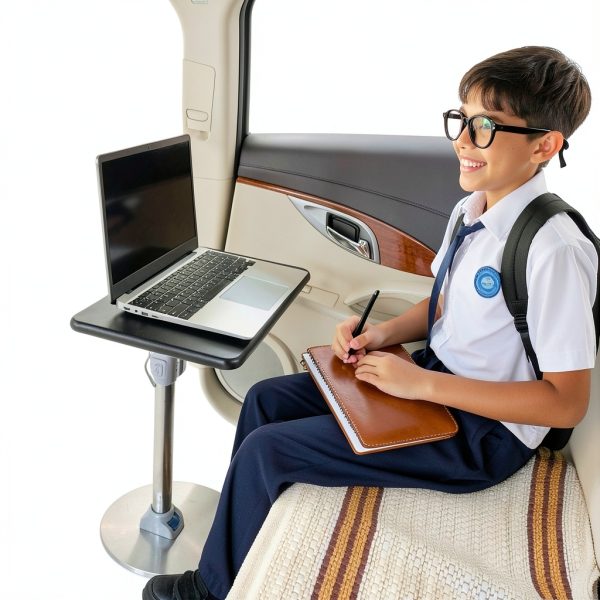 HIYOUGO Foldable Tray Table Black 60x30cm RV Desk Height Adjustable-1