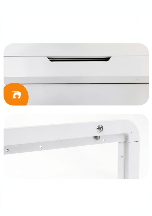 Venionwa Wall Mounted RV Folding Table White Aluminum 31.5" x 17.7"-4