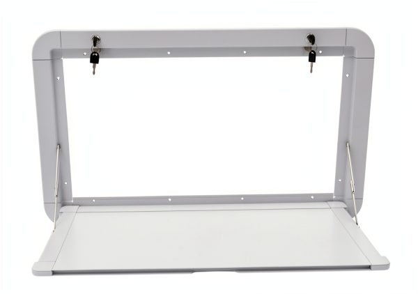 Venionwa Wall Mounted RV Folding Table White Aluminum 31.5" x 17.7"-8