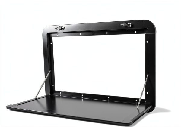 Ongniong Foldable RV Dinette Table Black Aluminum 31.5x17.7in-0