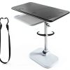 HIYOUGO Foldable Tray Table Black 60x30cm RV Desk Height Adjustable-0