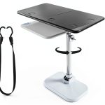 HIYOUGO Foldable Tray Table Black 60x30cm RV Desk Height Adjustable-0