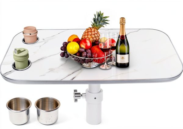 RV Table HWHongRV Dining with Engineered Wood Top White 31 Inch-0