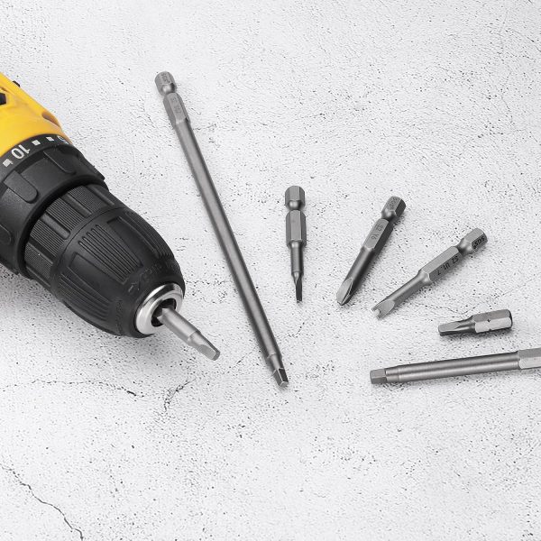 Square Screwdriver Bit SQ2 1/4 Hex Shank 150mm Magnetic 4-Point Steel-5