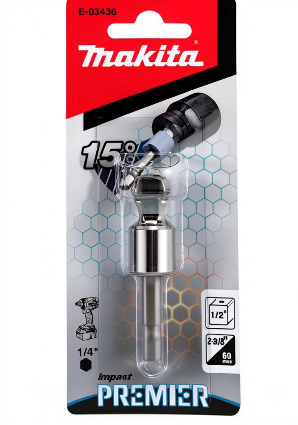 Makita Impact Premier Tilt SKT Adapter ½” Drill Bit 50mm Alloy Steel-2