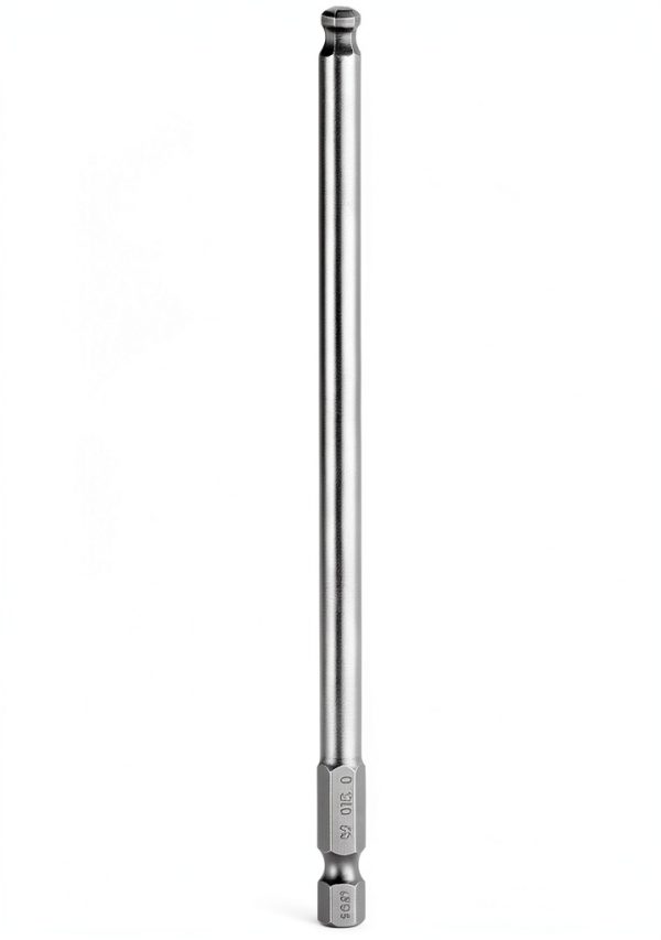 Ball End Hex Bit 5mm H5.0 1/4" Hex Shank 150mm Magnetic S2 Steel-0