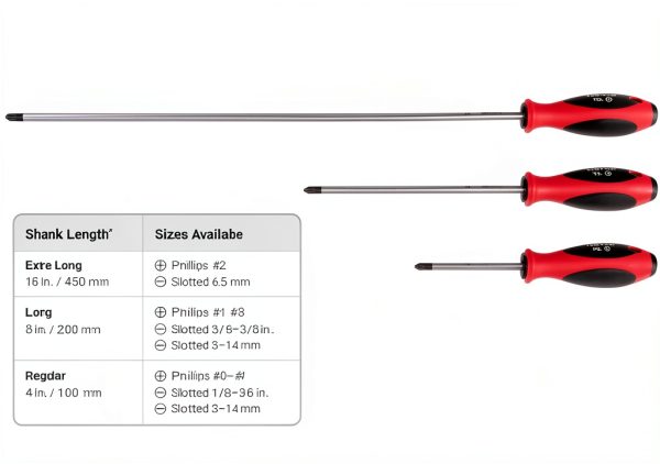 TEKTON Phillips Screwdriver Set 4 Inch Shank 4 Piece #0-#3 Red-5