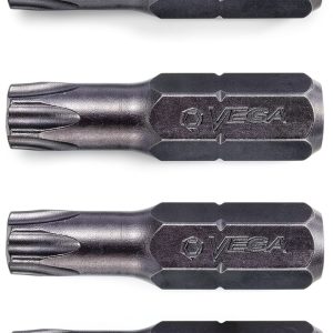 VEGA T25 TORX Security Star Bits 1/4" Hex Shank Professional Pack of 4-0