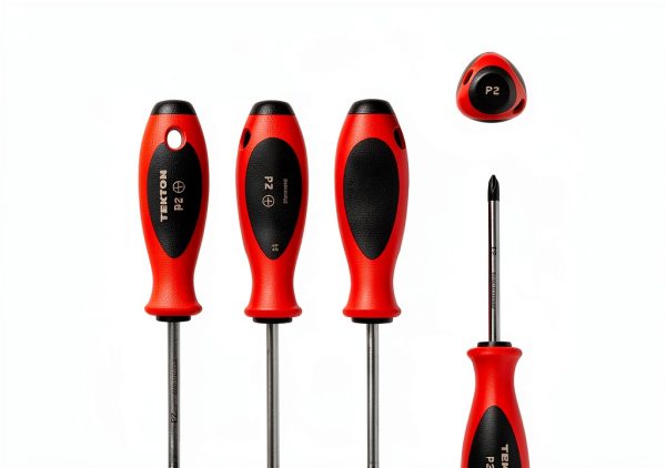 TEKTON Phillips Screwdriver Set 4 Inch Shank 4 Piece #0-#3 Red-3