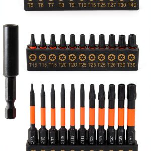 Bates Impact Torx Bit Set 37 Pack - Security Torx, Magnetic Holder-0