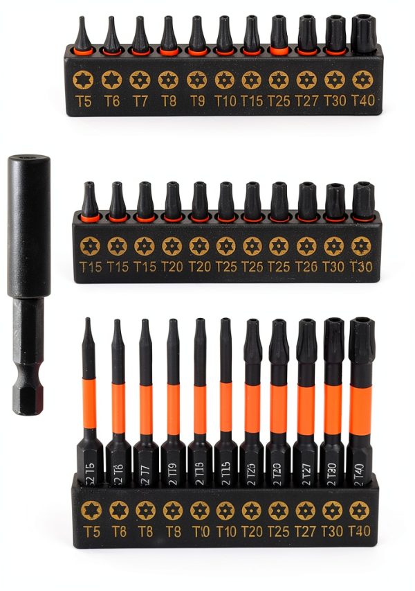 Bates Impact Torx Bit Set 37 Pack - Security Torx, Magnetic Holder-0