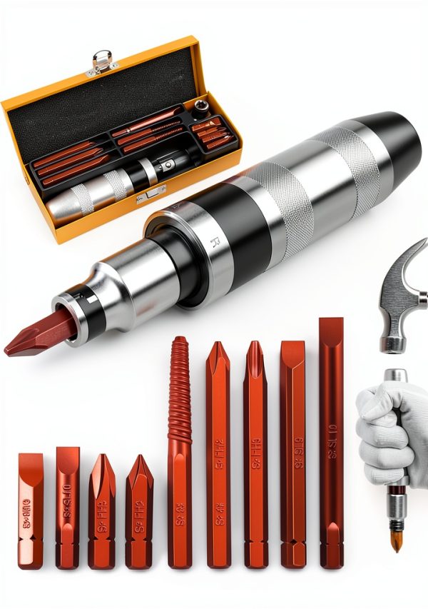 12 PCS Manual Impact Driver JEEJINYAN Steel Bit Set with Extractor-0