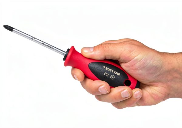 TEKTON Phillips Screwdriver Set 4 Inch Shank 4 Piece #0-#3 Red-2